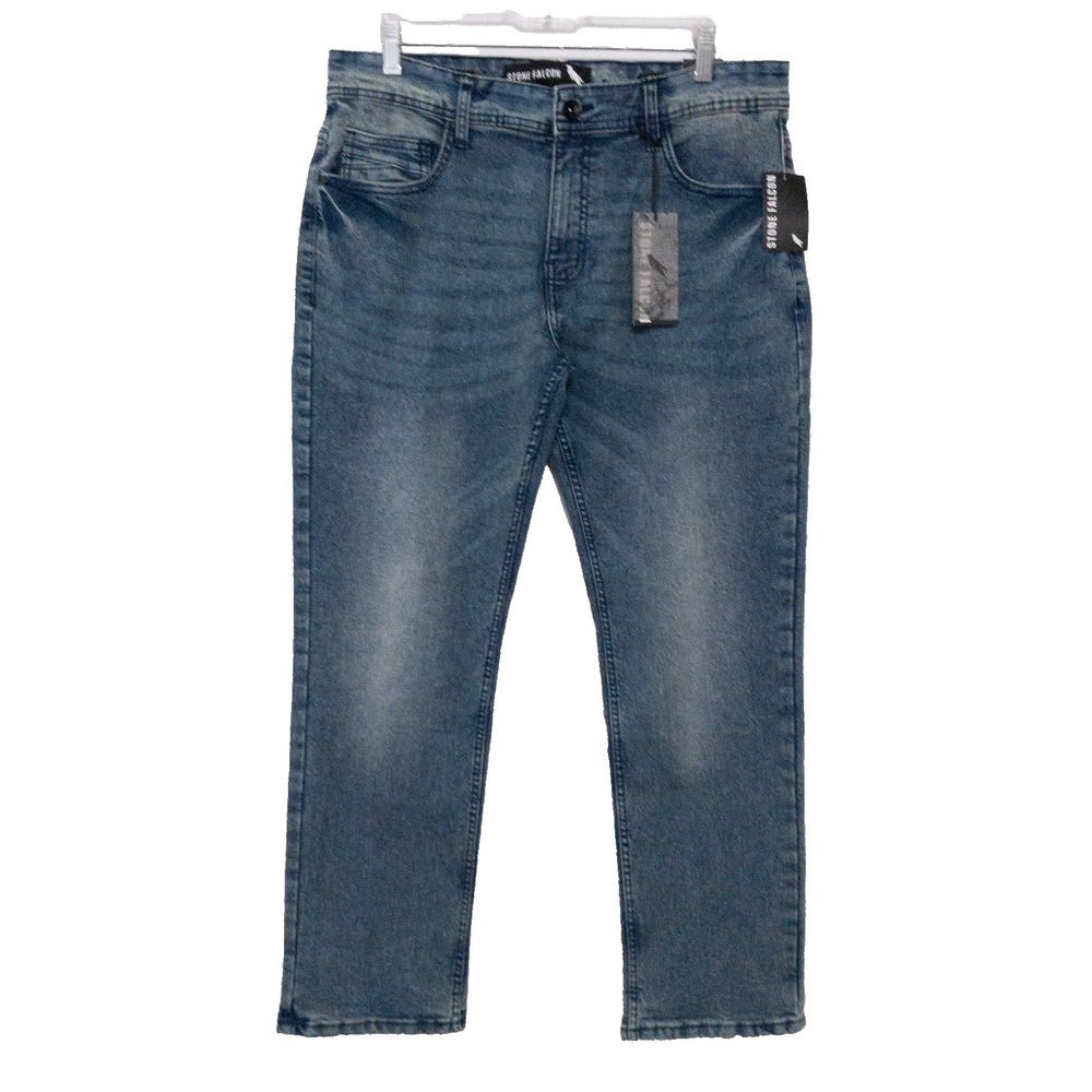 Stone Falcon Jeans Mens 34x30 Blue Slim‎ Fit Stretch Denim Casual Everyday New